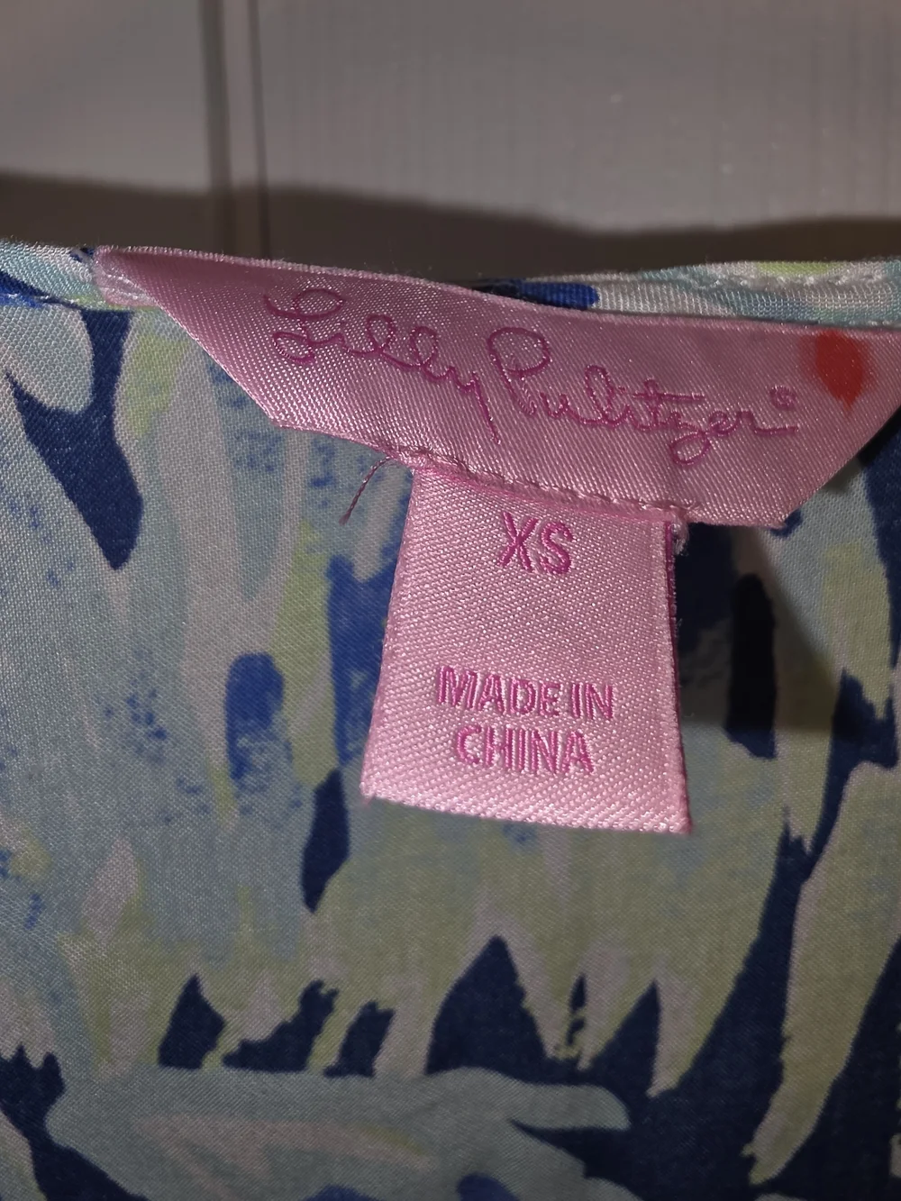 Lilly Pulitzer Blue and Lime Floral Cold-Shoulder Top